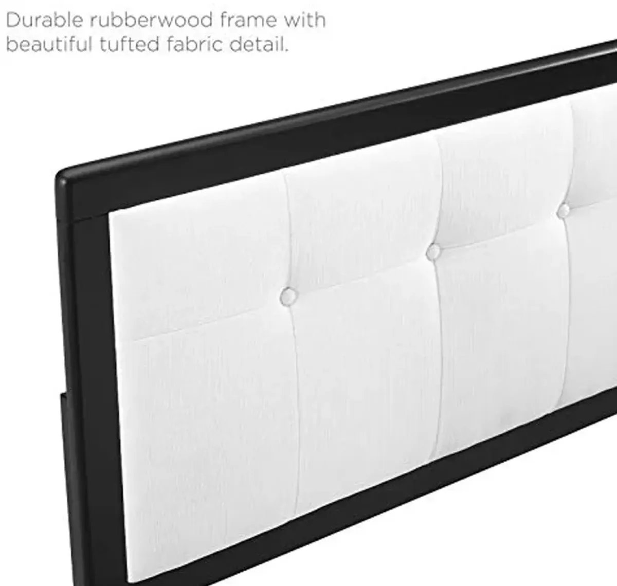 Modway Draper Tufted Queen Fabric and Wood Headboard in Black White