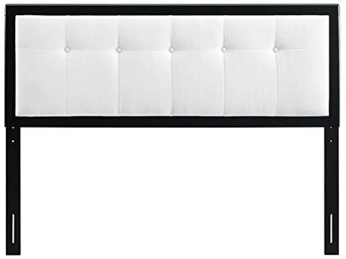 Modway Draper Tufted Queen Fabric and Wood Headboard in Black White