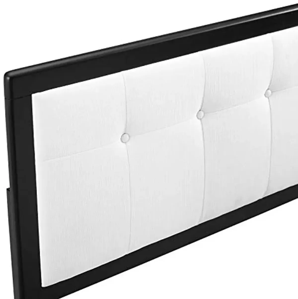 Modway Draper Tufted Queen Fabric and Wood Headboard in Black White