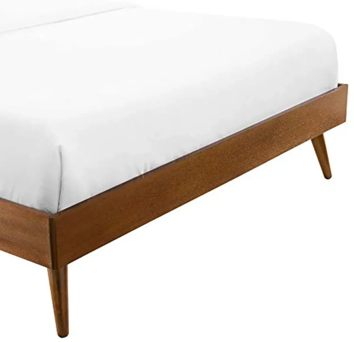 Margo Twin Wood Platform Bed Frame in Walnut