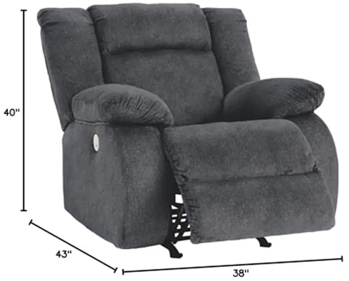 Signature Design by Ashley Burkner Adjustable Power Rocker Recliner with USB Charging, Gray