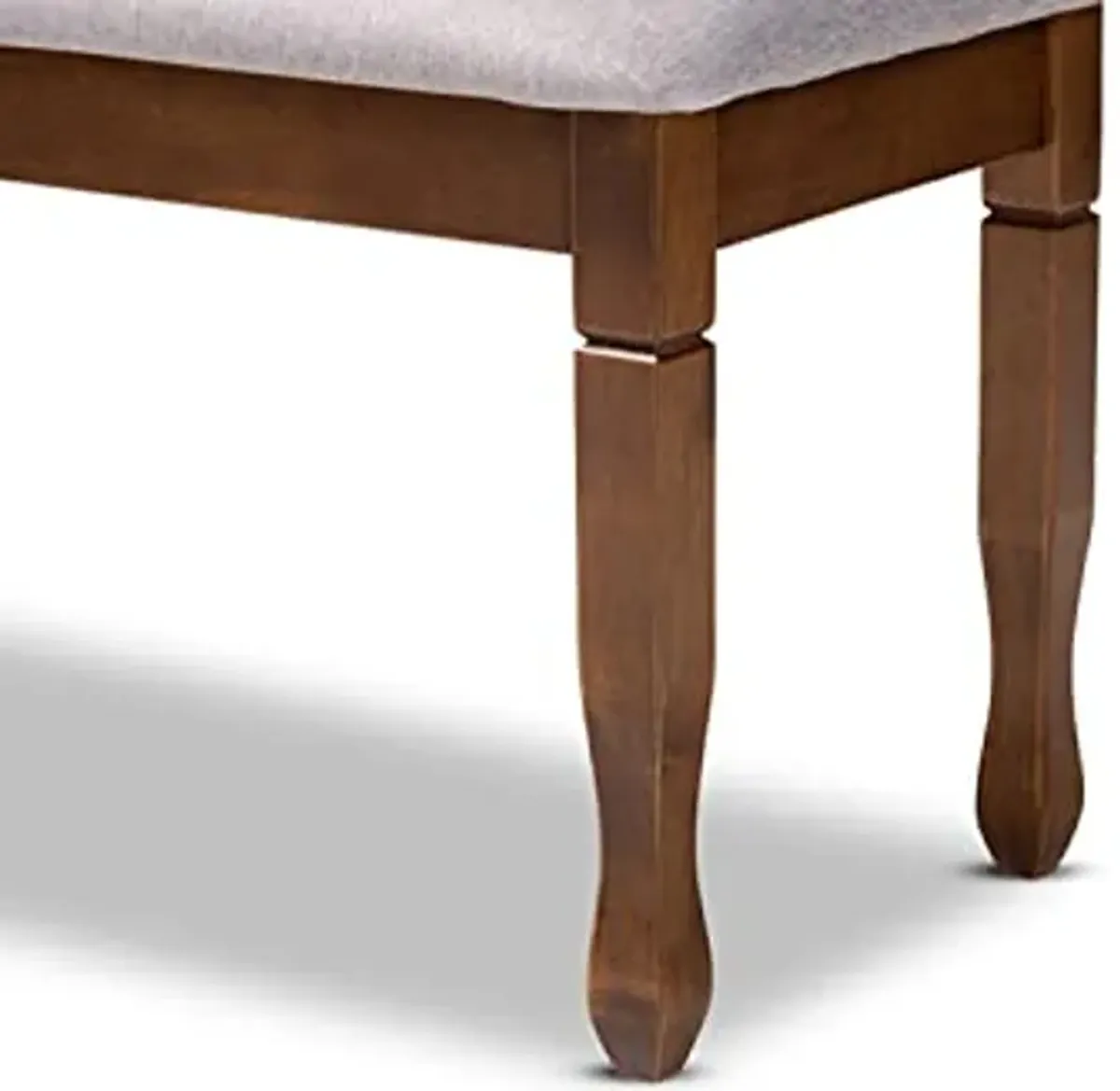 Baxton Studio Corey Modern and Contemporary Grey Fabric Upholstered and Walnut Brown Finished Wood Dining Bench