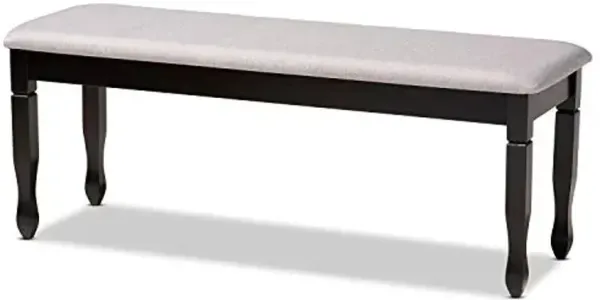 Baxton Studio Corey Modern and Contemporary Grey Fabric Upholstered and Walnut Brown Finished Wood Dining Bench