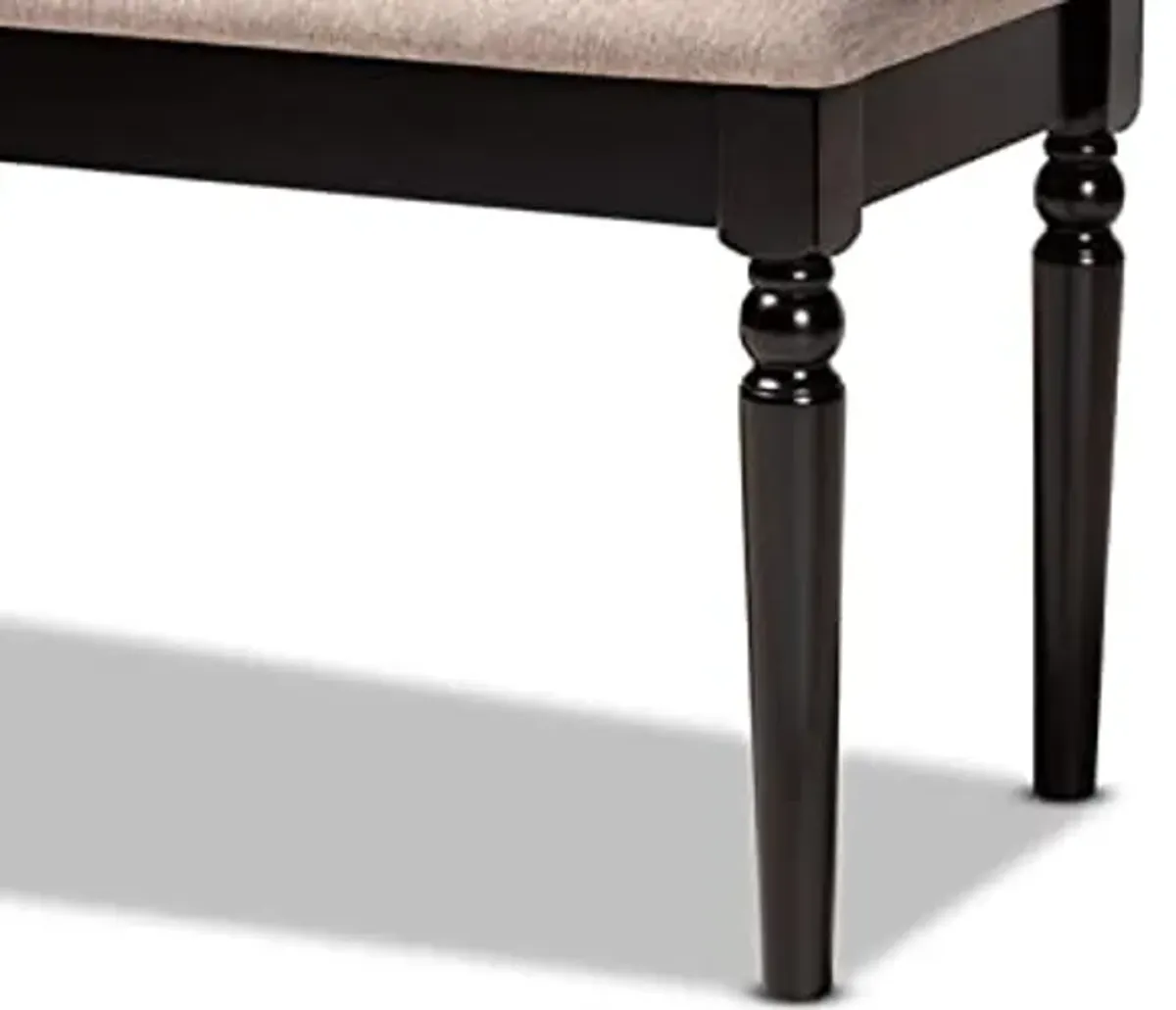 Baxton Studio Giovanni Modern and Contemporary Sand Fabric Upholstered and Dark Brown Finished Wood Dining Bench