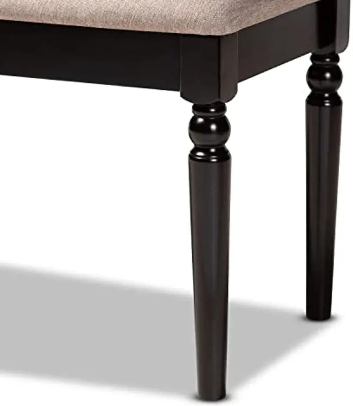 Baxton Studio Giovanni Modern and Contemporary Sand Fabric Upholstered and Dark Brown Finished Wood Dining Bench