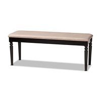 Baxton Studio Upholstered and Brown Finished Wood Dining Bench