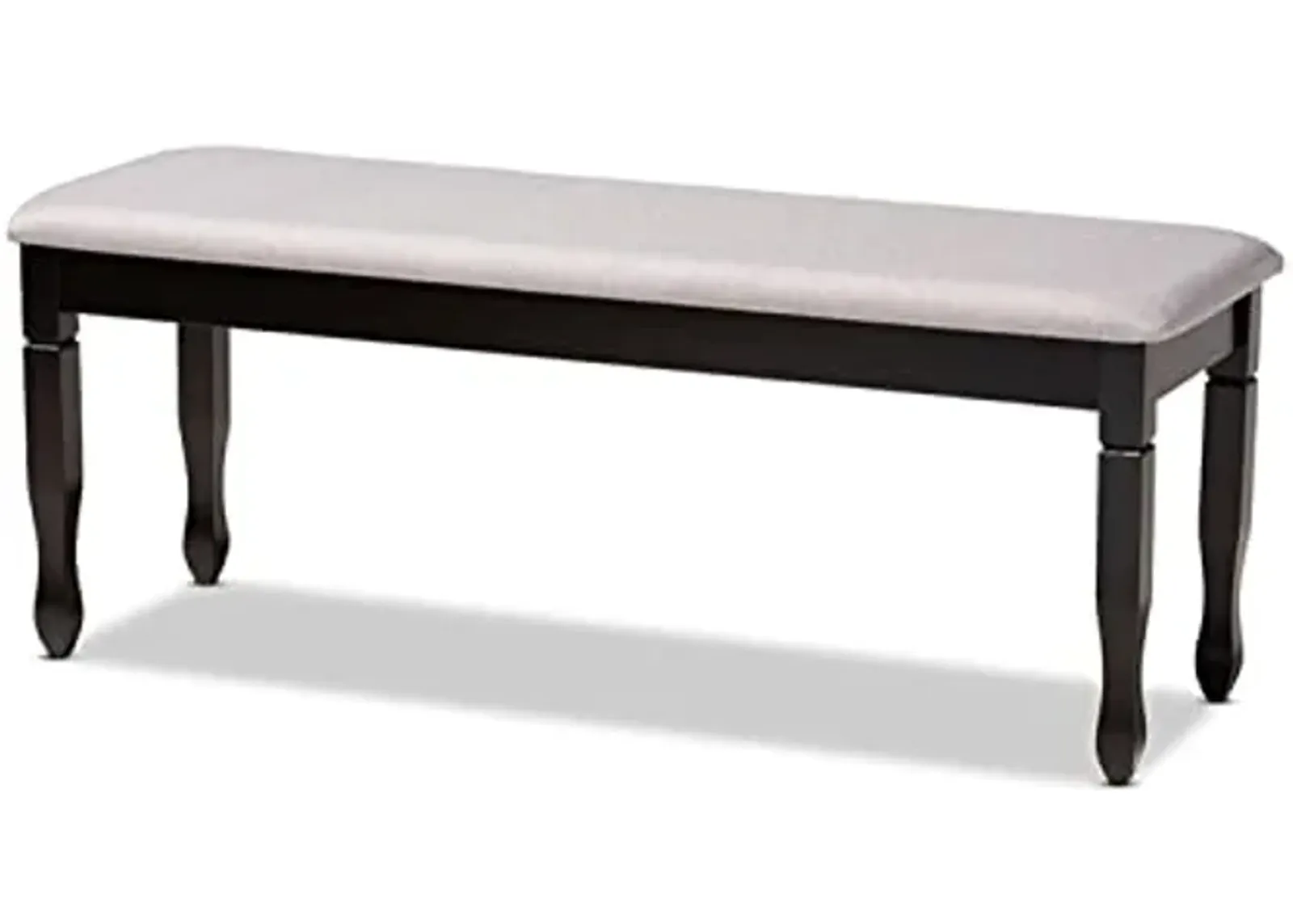 Baxton Studio Corey Modern and Contemporary Grey Fabric Upholstered and Dark Brown Finished Wood Dining Bench