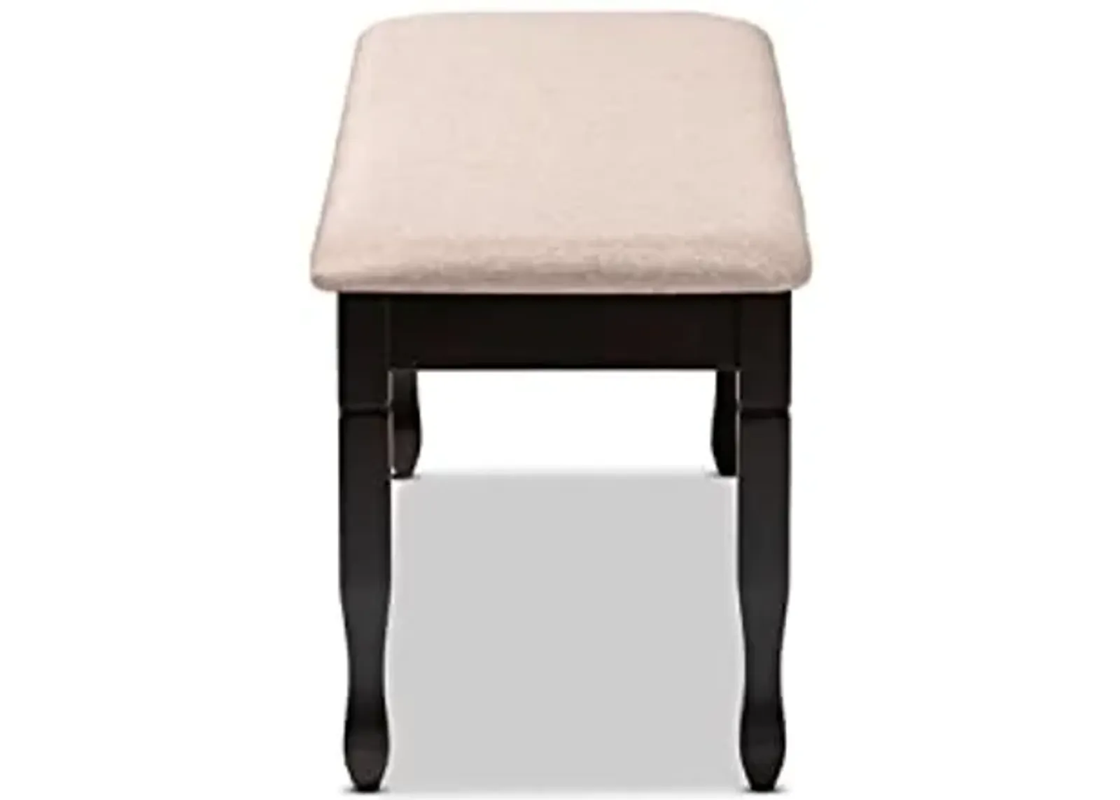 Baxton Studio Corey Modern and Contemporary Sand Fabric Upholstered and Dark Brown Finished Wood Dining Bench