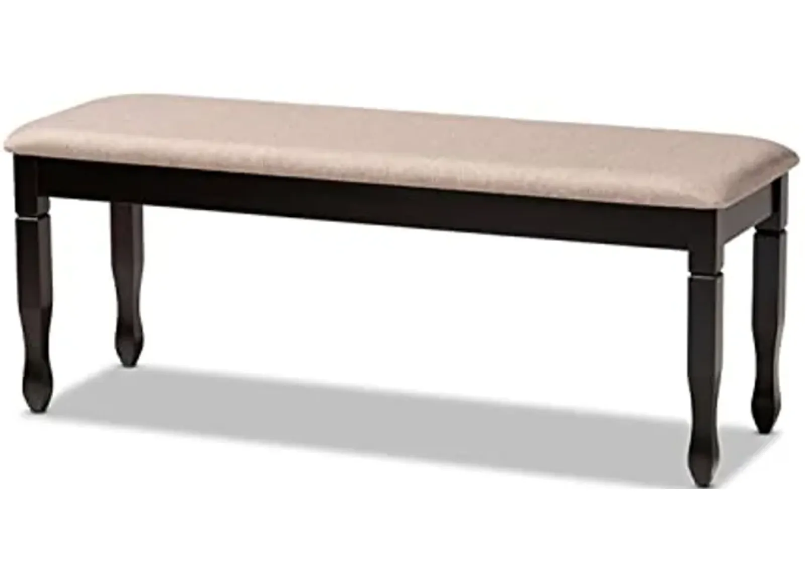 Baxton Studio Corey Modern and Contemporary Sand Fabric Upholstered and Dark Brown Finished Wood Dining Bench