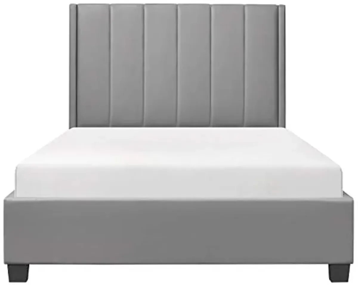 Lexicon Taye Upholstered Platform Bed, Queen, Gray