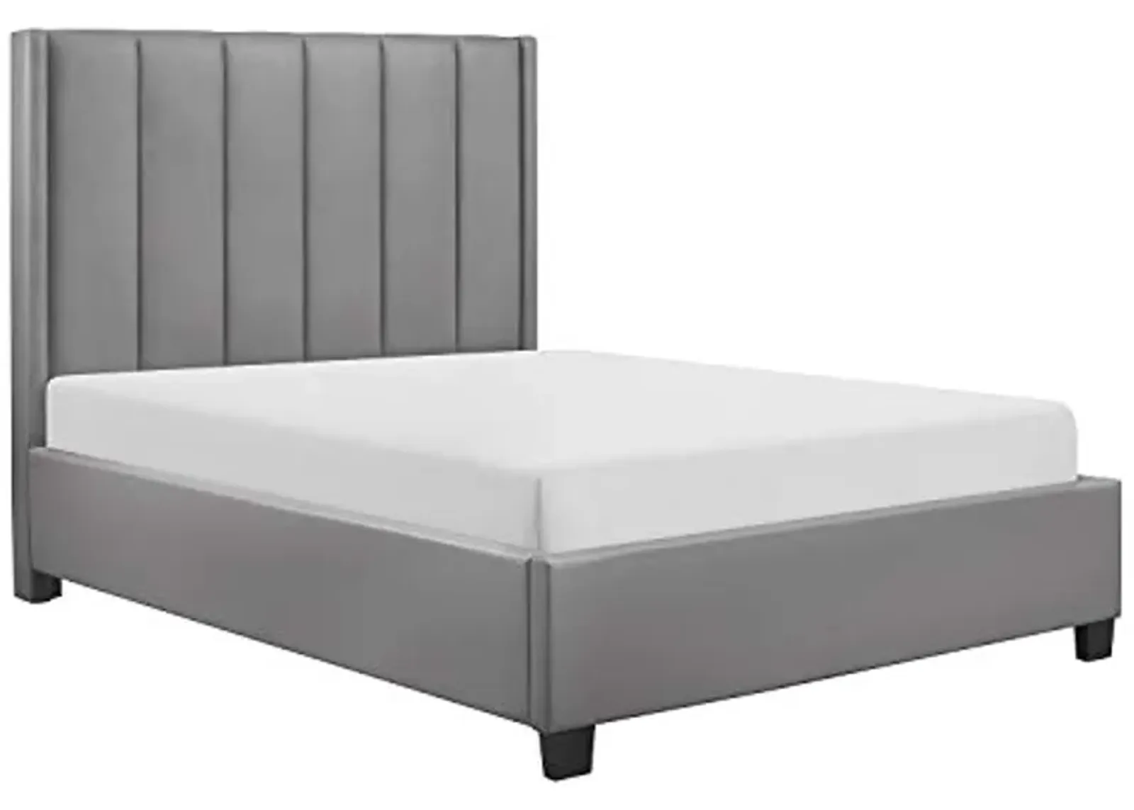 Lexicon Taye Upholstered Platform Bed, Queen, Gray