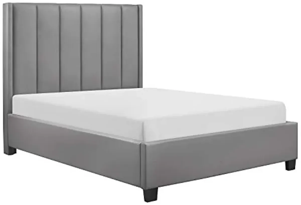 Lexicon Taye Upholstered Platform Bed, Queen, Gray