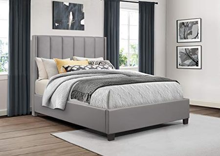 Lexicon Taye Upholstered Platform Bed, Cal King, Gray