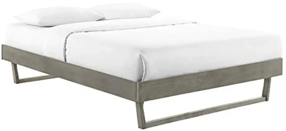 Modway MOD-6213-GRY Billie Full Wood Platform Bed Frame, Gray