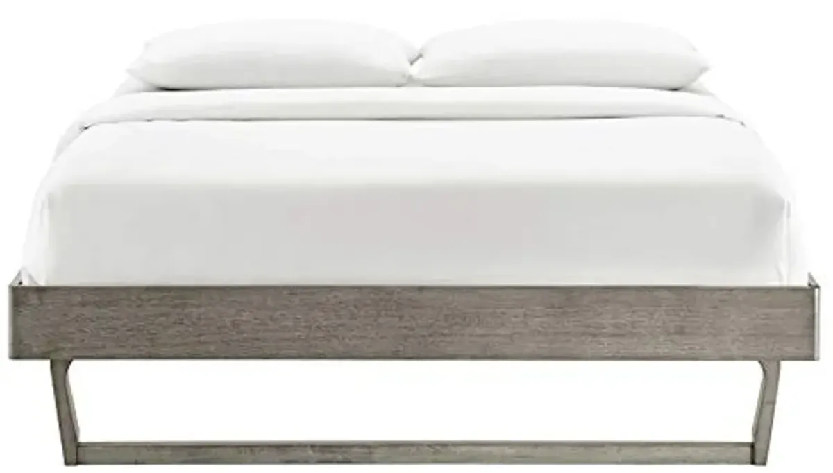 Modway MOD-6213-GRY Billie Full Wood Platform Bed Frame, Gray