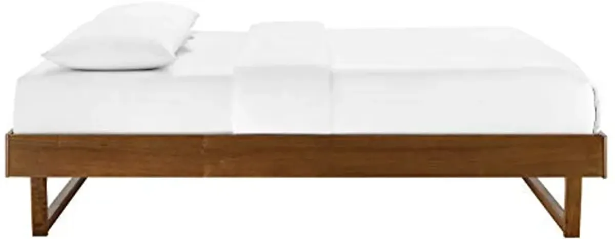 Modway MOD-6215-WAL Billie King Wood Platform Bed Frame, Walnut