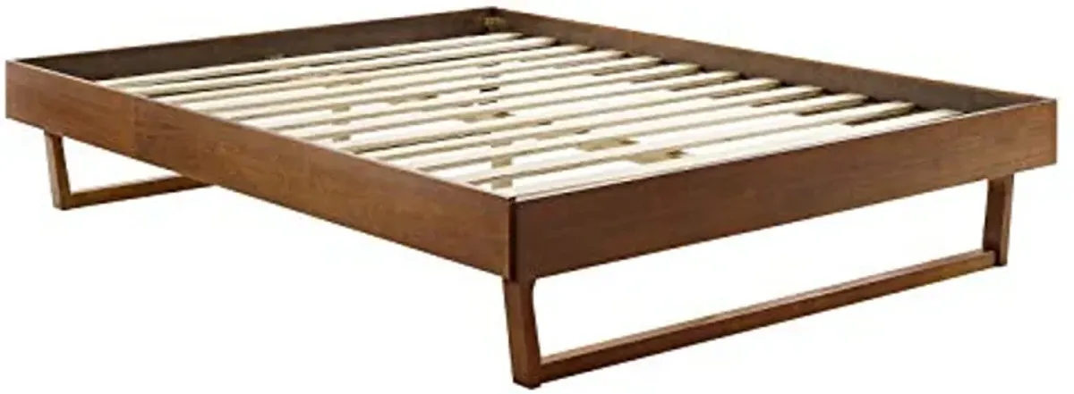 Modway MOD-6215-WAL Billie King Wood Platform Bed Frame, Walnut