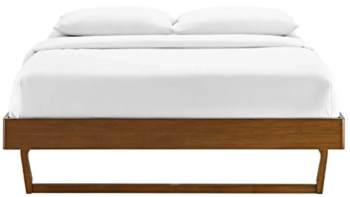 Modway MOD-6215-WAL Billie King Wood Platform Bed Frame, Walnut