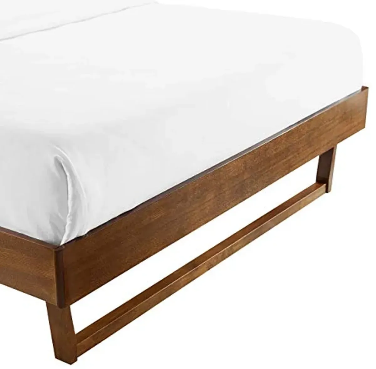 Modway MOD-6215-WAL Billie King Wood Platform Bed Frame, Walnut