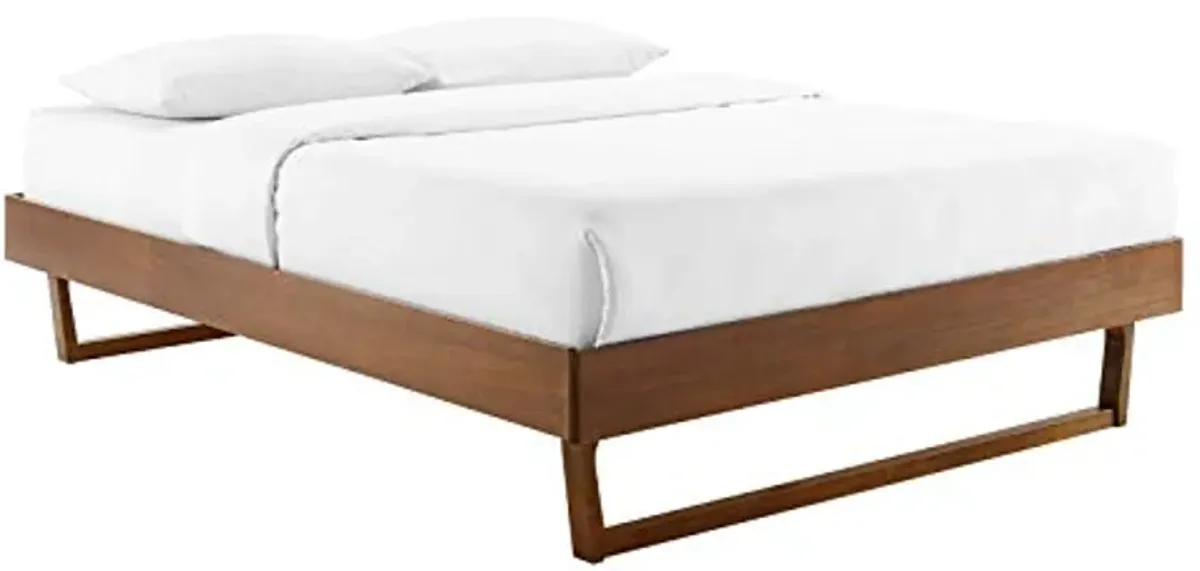 Modway MOD-6215-WAL Billie King Wood Platform Bed Frame, Walnut