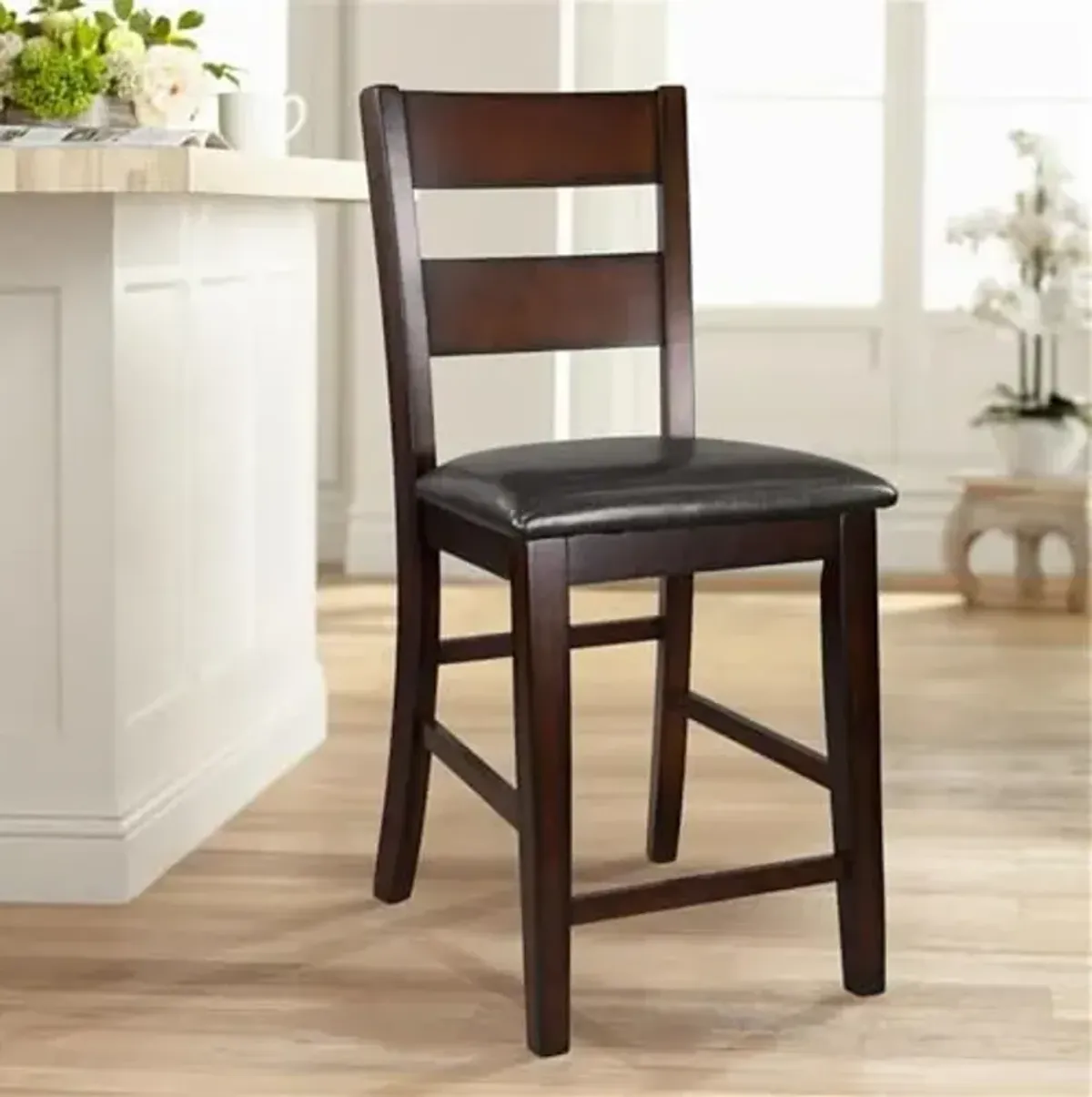 Lexicon Mantello Wood Counter Height Dining Chairs in Cherry (Set of 2)