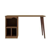 Manhattan Comfort Hampton Mid Century Modern Home Office Desk Table with 3 Cubby Spaces, 53.54, Maple Cream