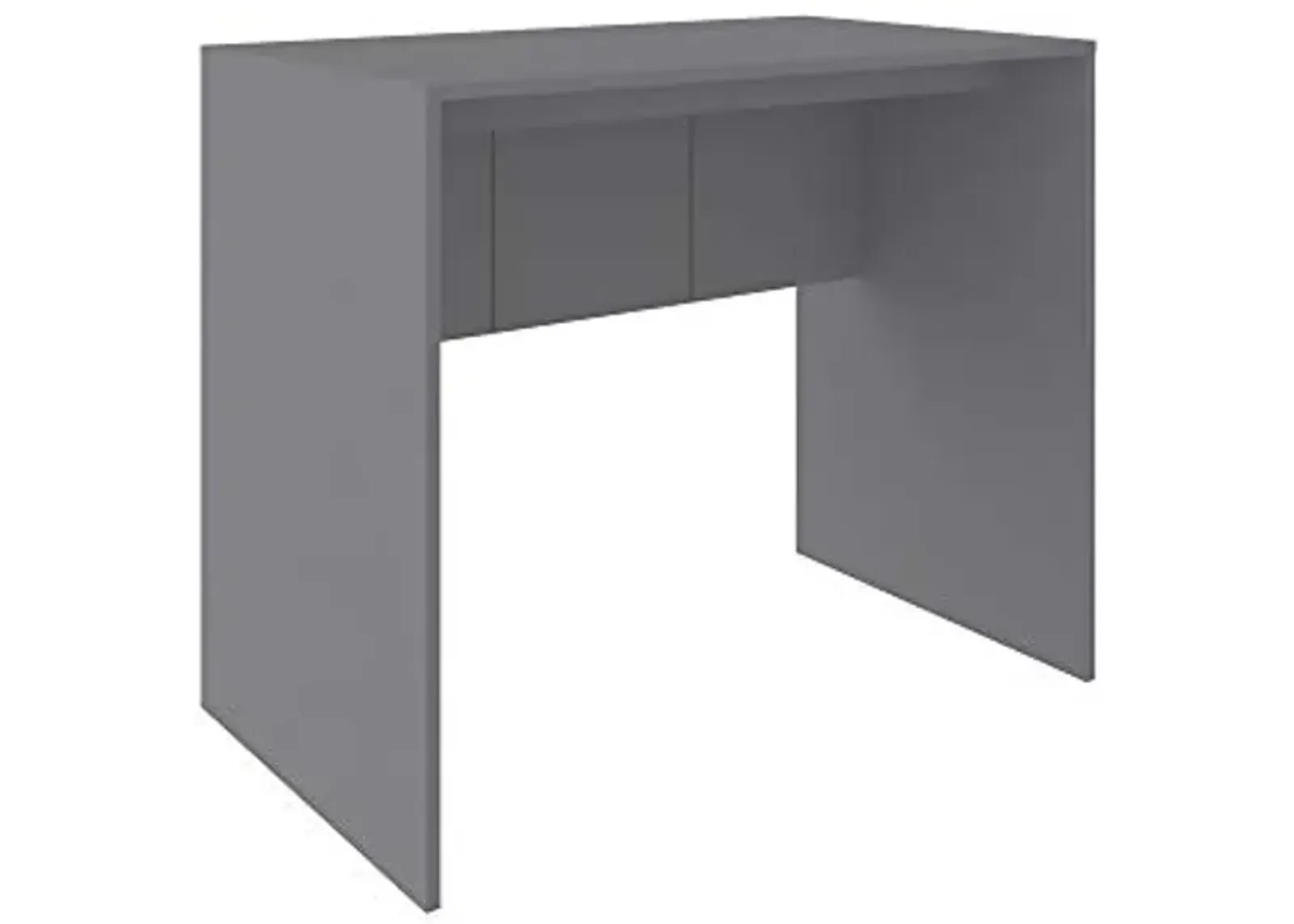 Manhattan Comfort Cornelia Modular Mid Century Modern Office Desk, Minimalist & Versatile Computer Table with Spacious Top & Footrest, 35.43" Wide, Grey