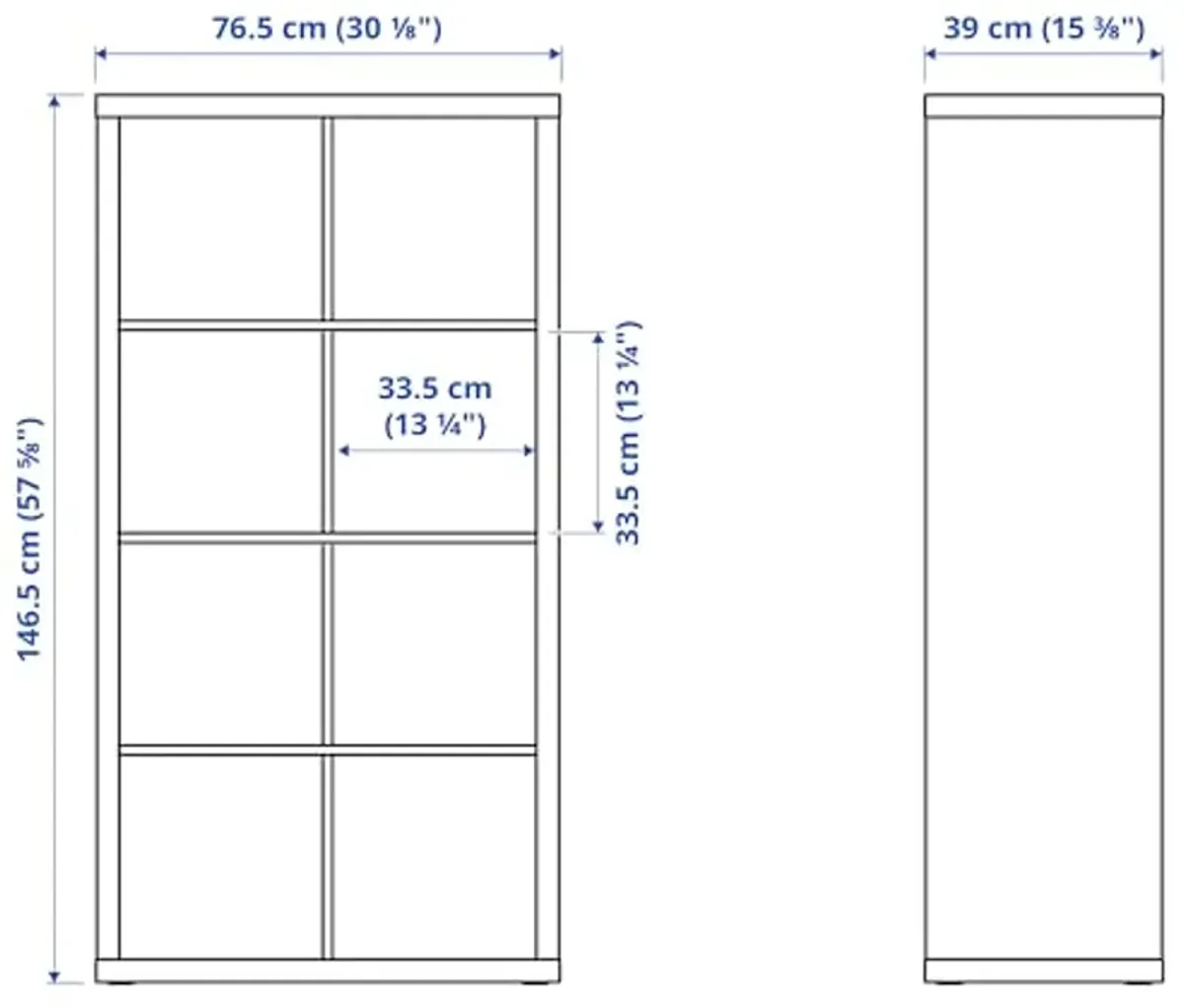 Ikea KALLAX shelving unit white (77x39x147 cm) 8 shelf