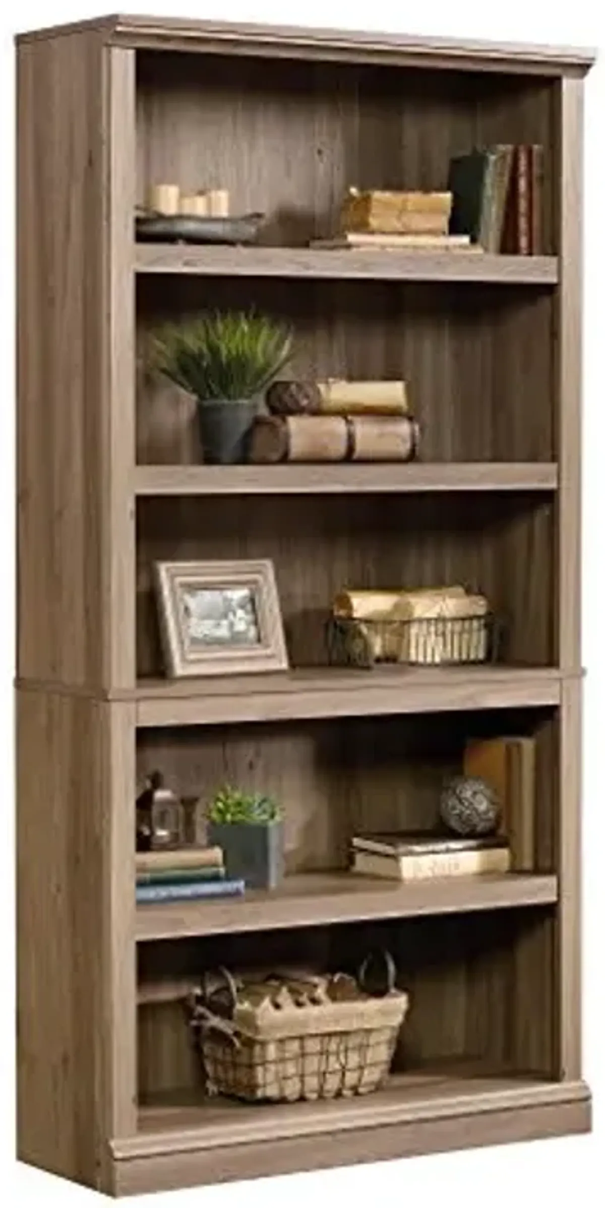 Sauder Miscellaneous Storage Bookcases/Book Shelves (5-Shelf and 3-Shelf), Salt Oak Finish