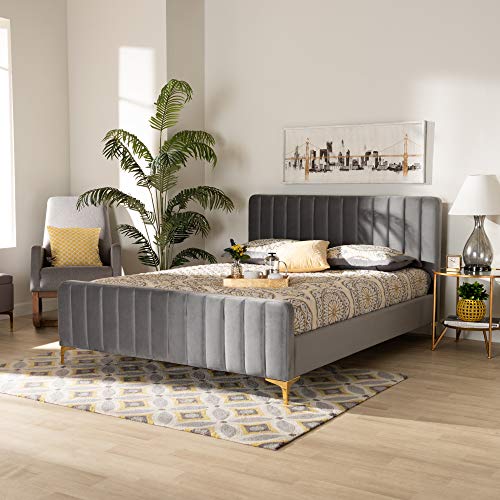 Baxton Studio Nami Beds (Platform), Queen, Light Grey