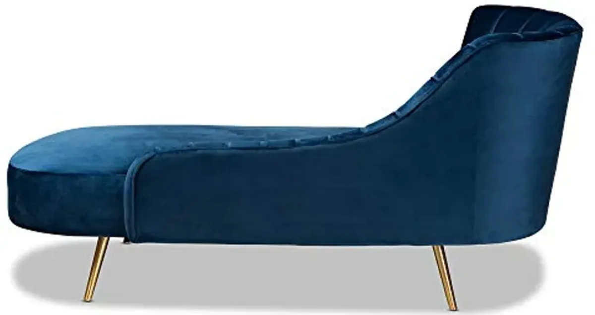 Baxton Studio Kailyn Chaises, Navy Blue/Gold