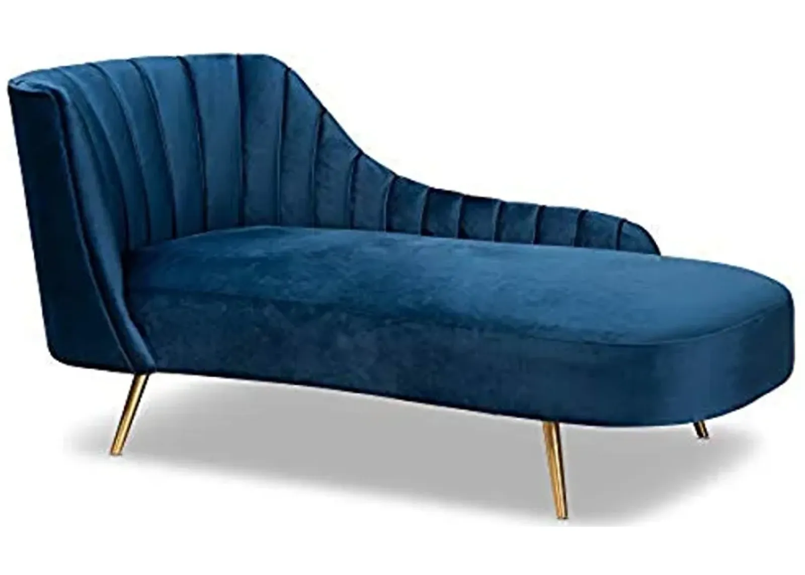 Baxton Studio Kailyn Chaises, Navy Blue/Gold