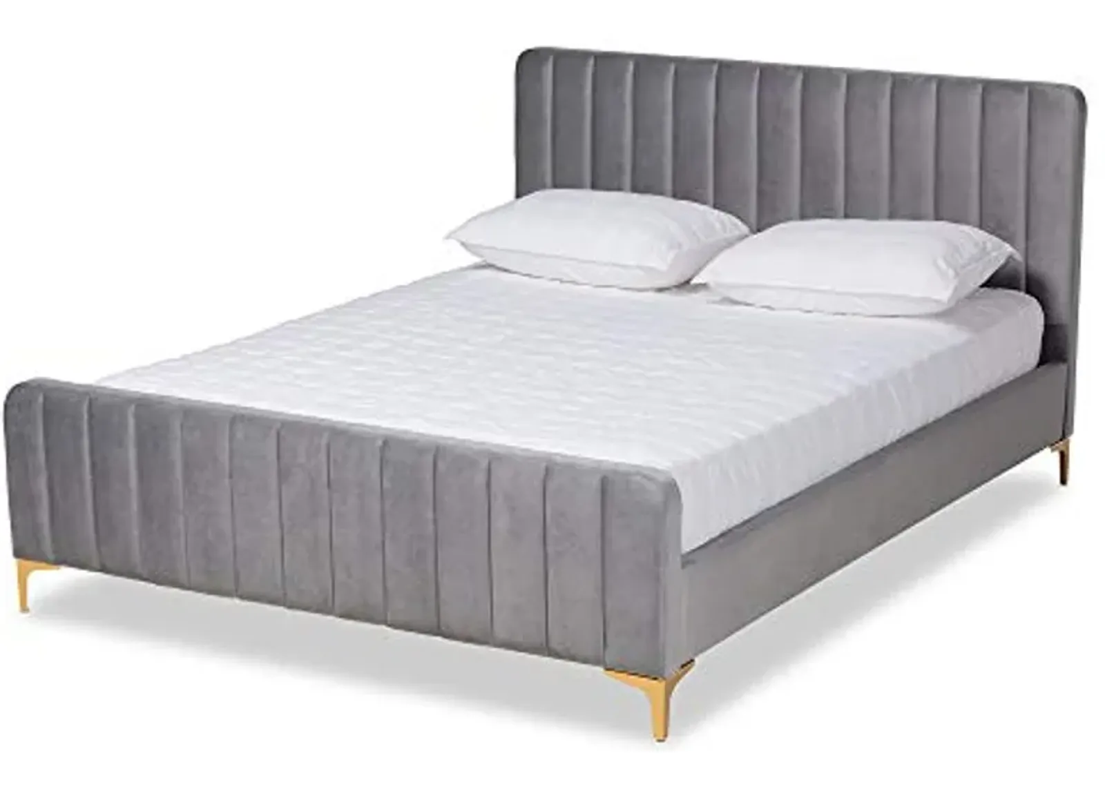 Baxton Studio Nami Beds (Platform), King, Light Grey