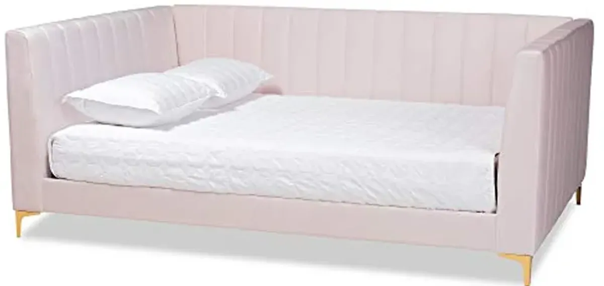 Baxton Studio Oksana Daybeds, Queen, Light Pink