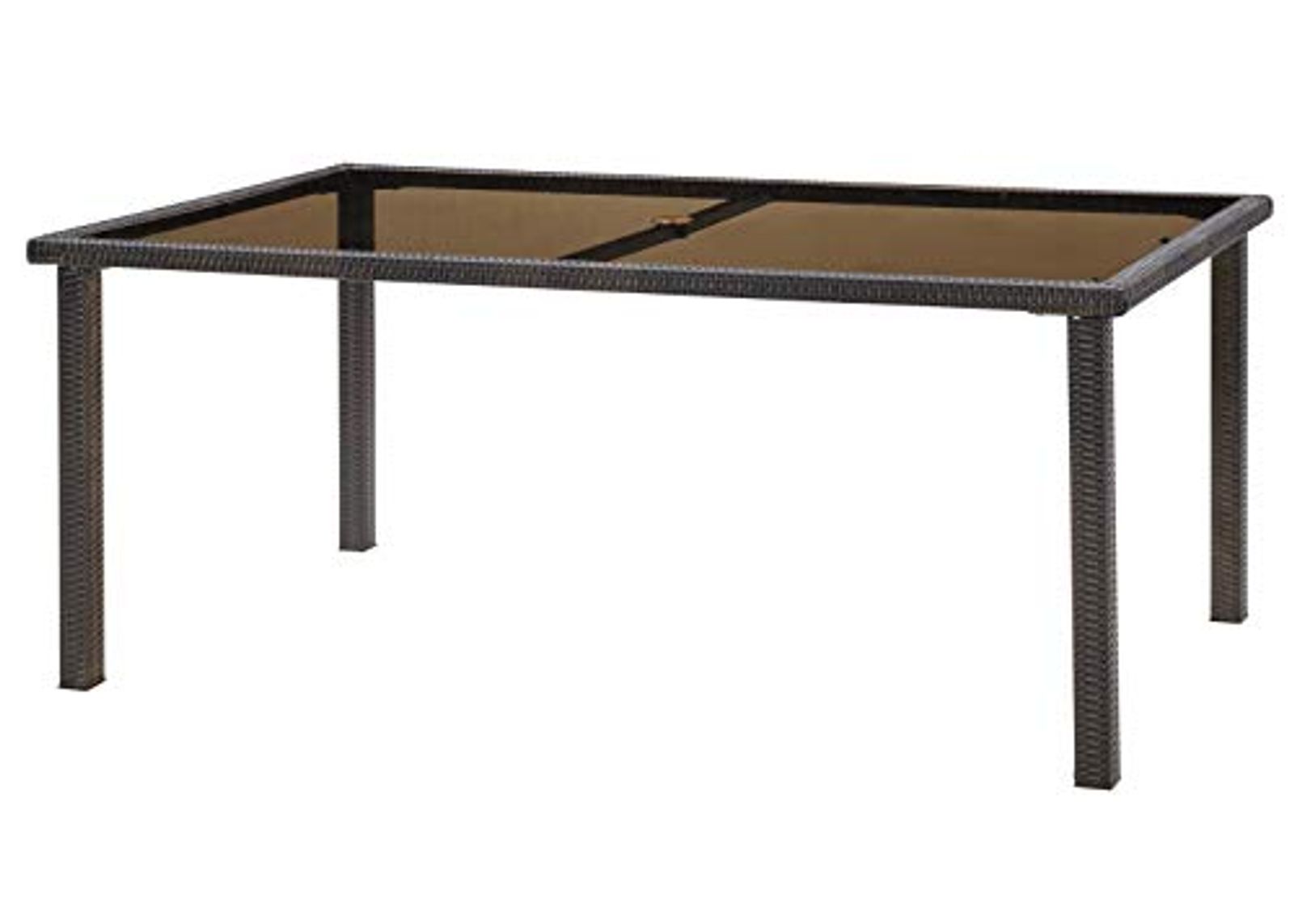 Hanover Strathmere 67 x 41 Top Dining Table, Brown/Glass