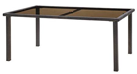 Hanover Strathmere 67 x 41 Top Dining Table, Brown/Glass
