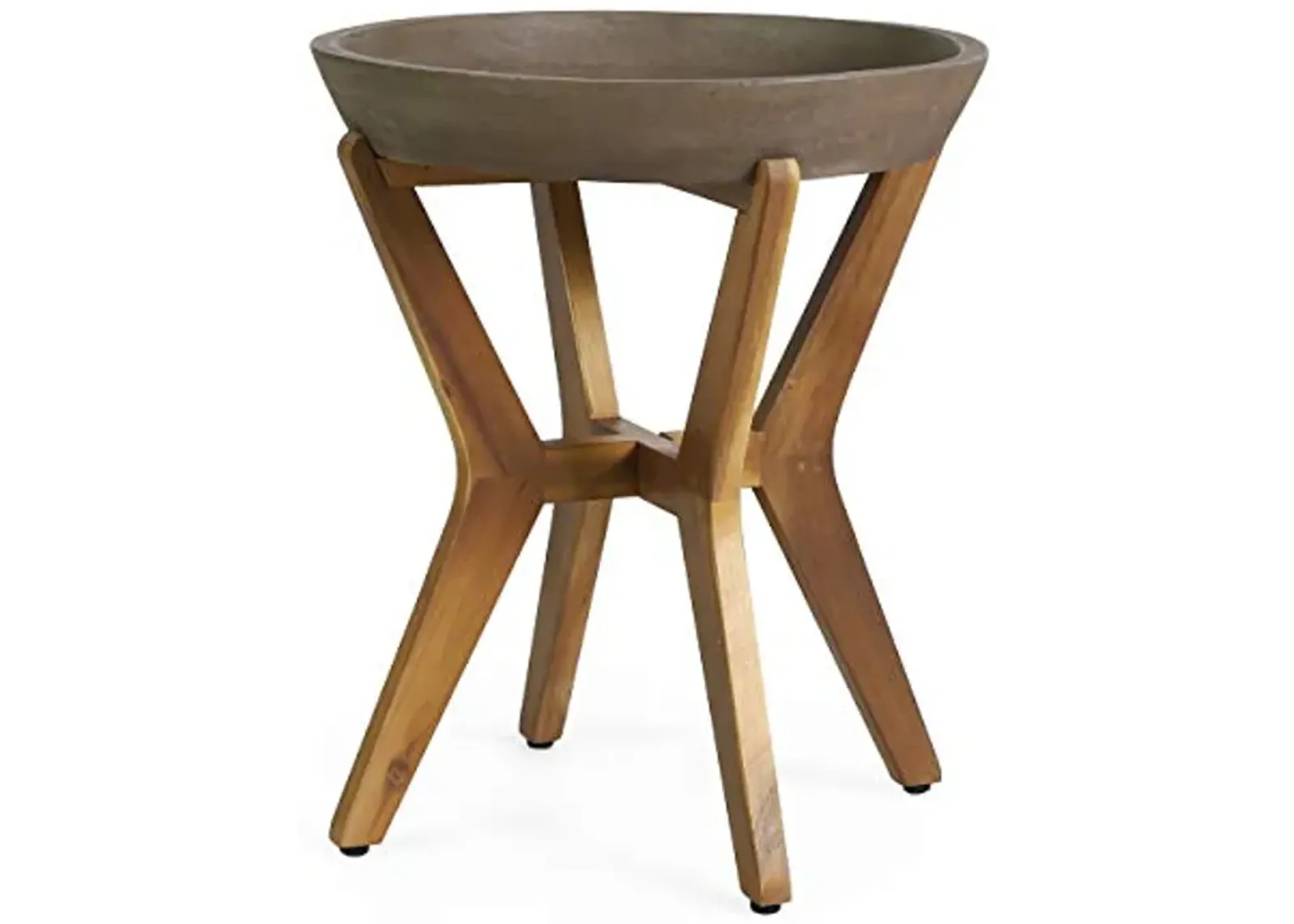 Christopher Knight Home Oprah Outdoor Side Table, Teak and Light Gray