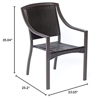 Hanover Stacking Square Back Bistro Chair, Brown