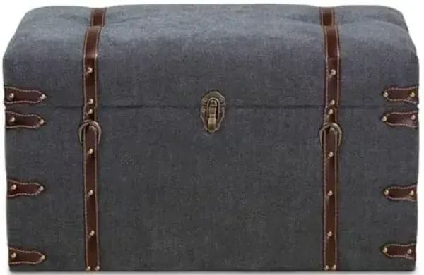 Baxton Studio Palma Modern and Contemporary Transitional Grey Fabric Upholstered Storage Trunk Ottoman