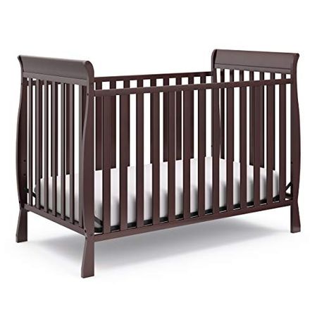 Storkcraft Maxwell Convertible Crib (Espresso) – GREENGUARD Gold Certified, Converts to Toddler Bed and Daybed, Fits Standard Full-Size Crib Mattress, Classic Crib with Traditional Sleigh Design