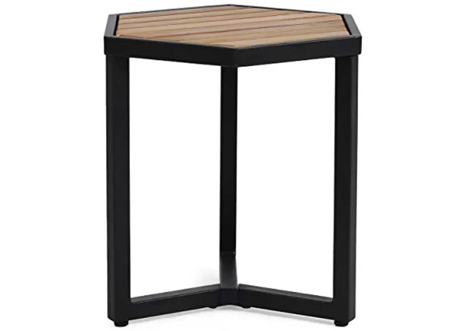 Christopher Knight Home END Table, Black Metal + Teak