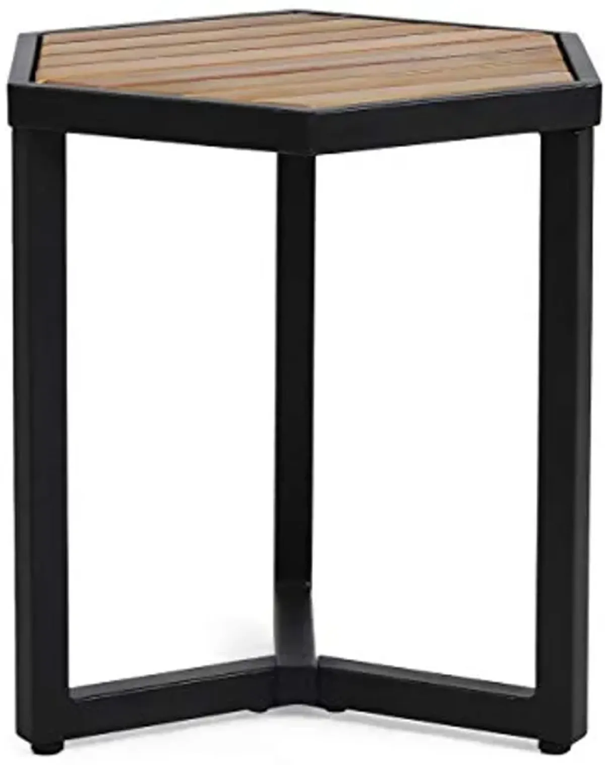 Christopher Knight Home END Table, Black Metal + Teak