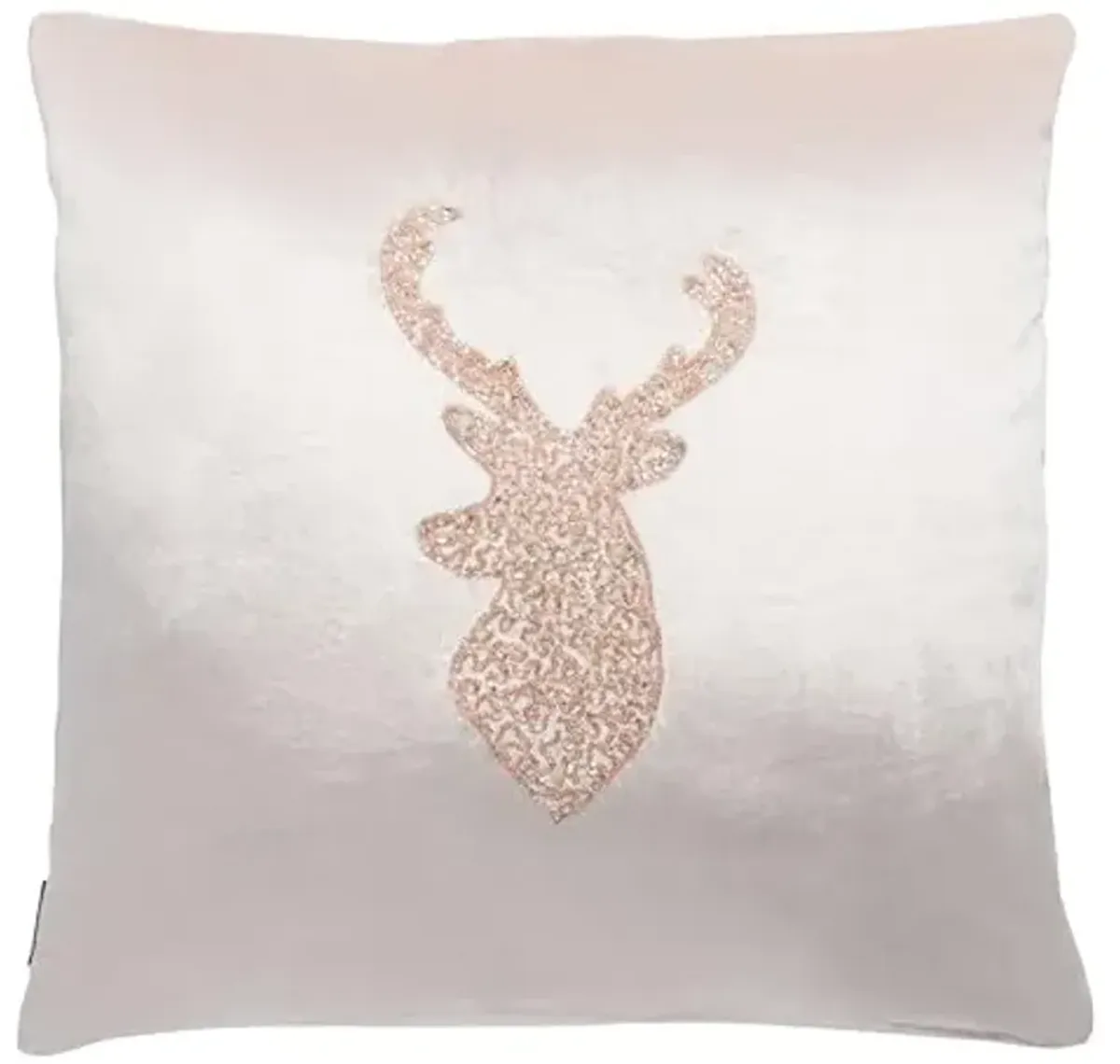 SAFAVIEH Home Collection Reindeer Blush Pink Velvet 18 x 18-inch Decorative Throw Pillow, 19"x19"