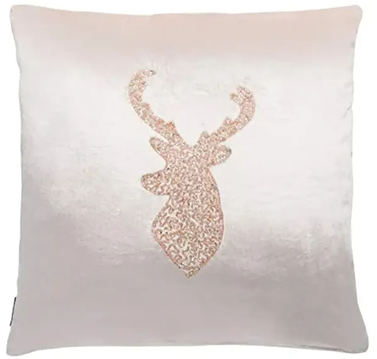 SAFAVIEH Home Collection Reindeer Blush Pink Velvet 18 x 18-inch Decorative Throw Pillow, 19"x19"