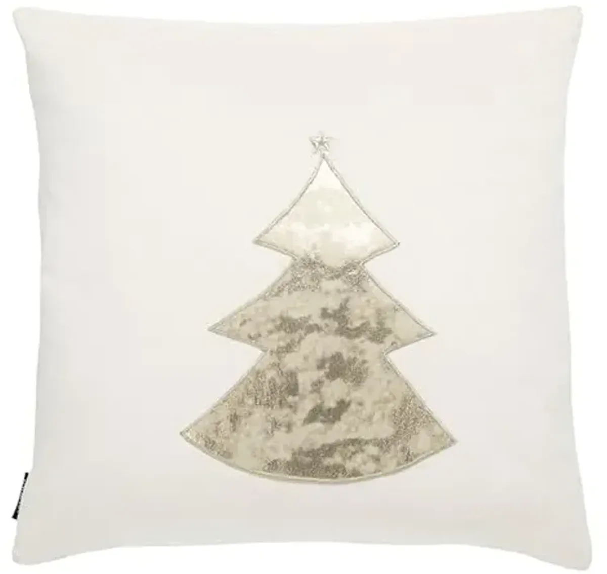 SAFAVIEH Home Collection Noel Beige Velvet 18 x 18-inch Decorative Throw Pillow, 18" x 18"