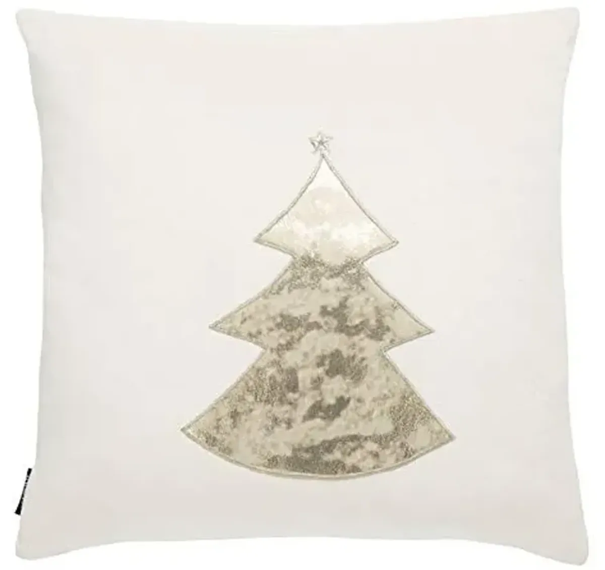 SAFAVIEH Home Collection Noel Beige Velvet 18 x 18-inch Decorative Throw Pillow, 18" x 18"