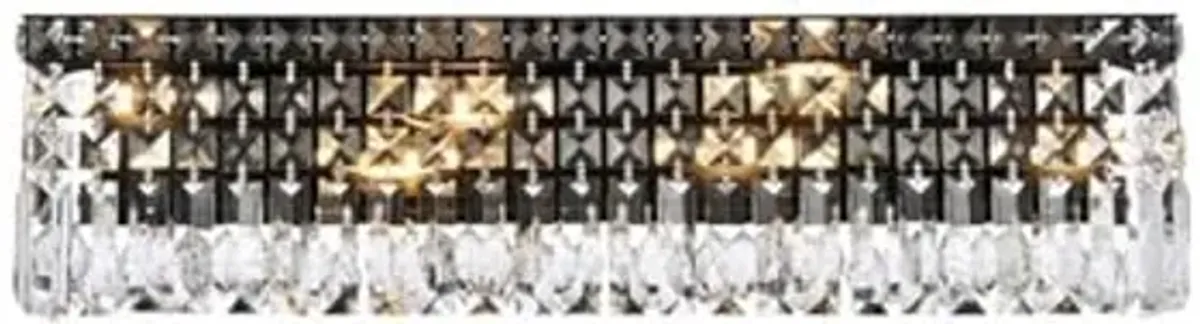 Elegant Lighting Maxime 26" Metal and Crystal Wall Sconce in Black