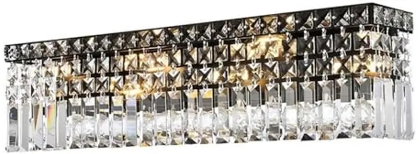 Elegant Lighting Maxime 26" Metal and Crystal Wall Sconce in Black