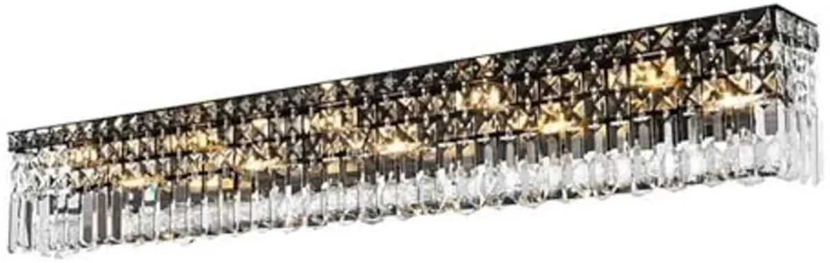 Elegant Lighting Maxime 44" Metal and Crystal Wall Sconce in Black