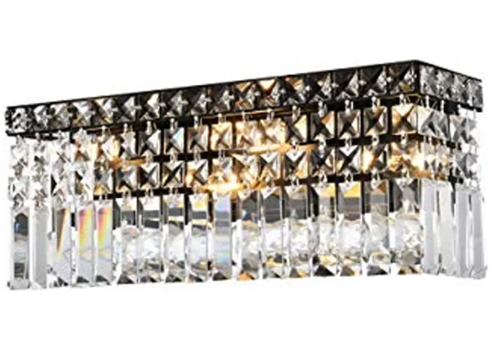 Elegant Lighting Maxime 18" Metal and Crystal Wall Sconce in Black